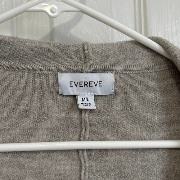 Evereve Rochelle Gray Striped Hooded Open Front Poncho Sweater M/L - Picture 8 of 10